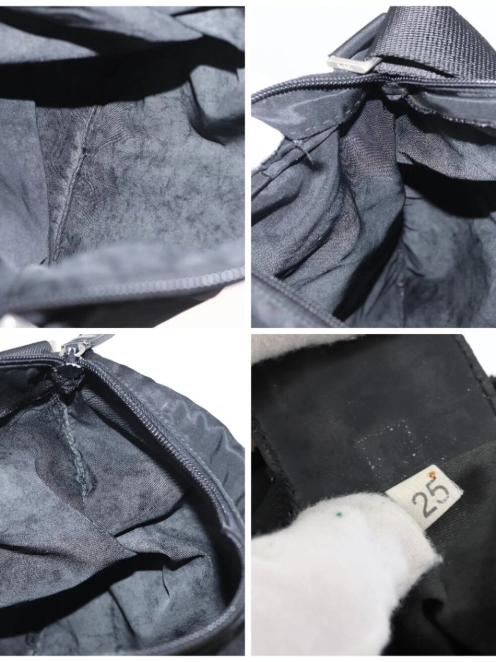 PRADA Shoulder Bag Nylon Black Silver - Picture 15 of 16